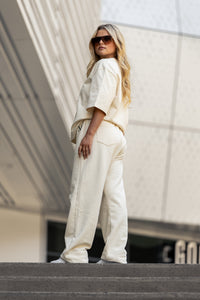 ManEmy cream oversized set — Made in Italy heavyweight cotton, oversized fit